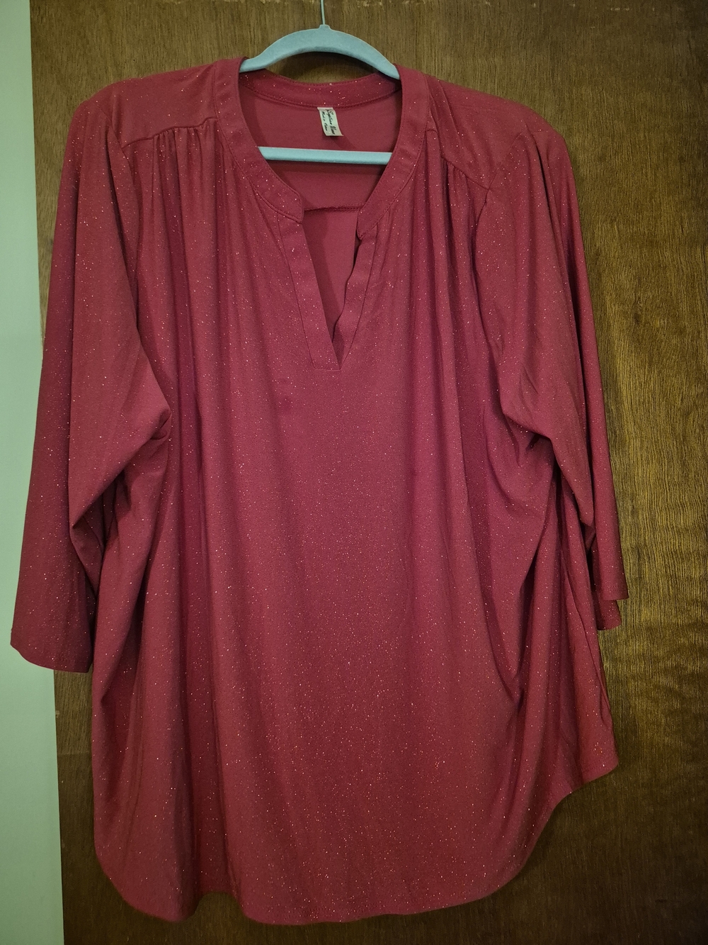 Women’s Sparkle Tunic Top - Burgundy
